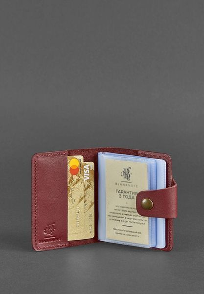 Жіночий шкіряний кард-кейс 7.1 (Книжечка) бордовий 30002004 фото