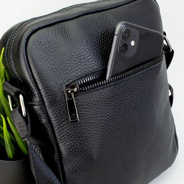 Сумка чоловіча чорна шкіряна Handycover S245 через плече 1706624917 фото