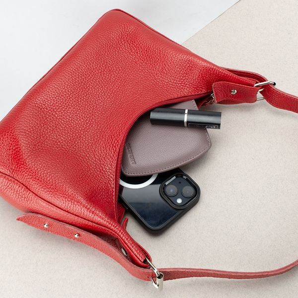 Сумка багет жіноча шкіряна червона Handycover S456 на плече 2192141227 фото