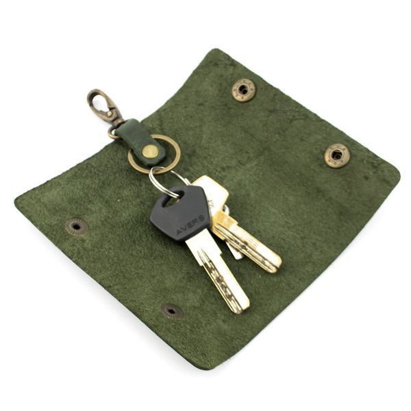 Подарунковий набір чоловічий в коробці Handycover №43 (зелений) ключниця, обкладинка ID паспорт 1271082939 фото
