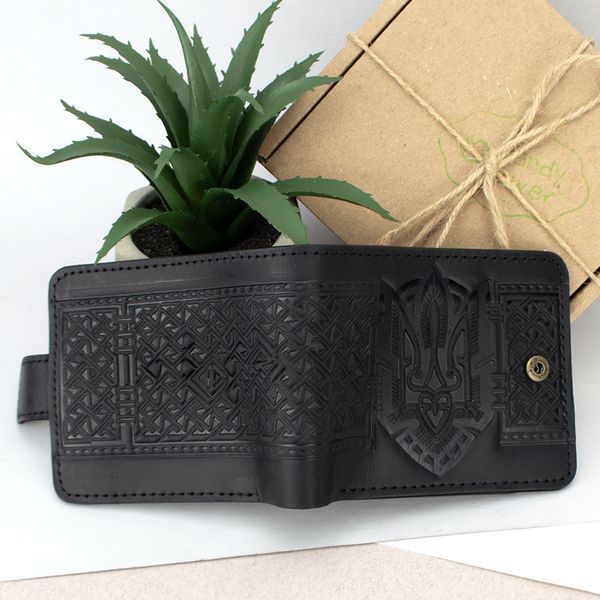 Гаманець чоловічий шкіряний Handycover HC0041 чорний з гербом України 2049662101 фото