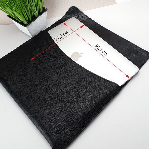 Чохол для MacBook Air 13" шкіряний на магнітах (папка-конверт А4) Handycover 801 чорний флотар 2250428662 фото