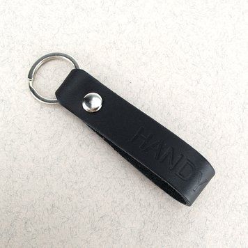 Брелок для ключів шкіряний "Handycover" чорний з кільцем 2134896976 фото