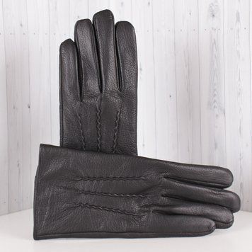 Рукавички чоловічі шкіряні LM076-1 чорні демісезонні S/9.5"/21 см 2000752267 фото