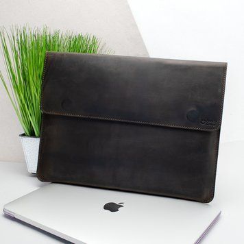 Чохол для MacBook Air 13" шкіряний на магнітах (папка-конверт А4) Handycover 801 коричневий крейзі 2251318357 фото