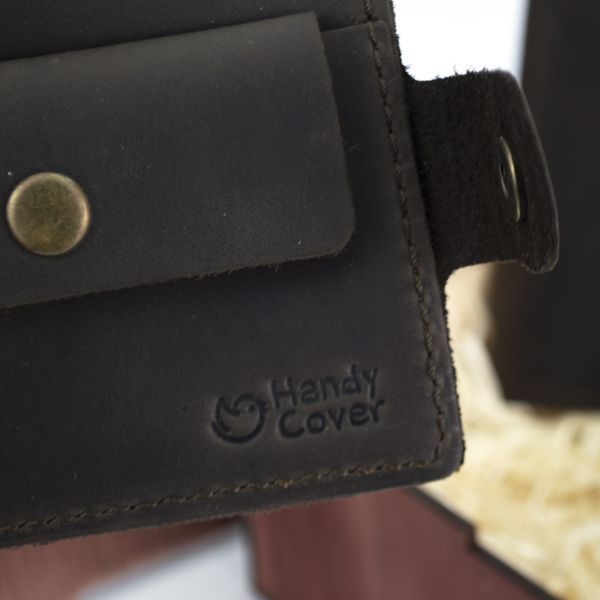 Подарунковий набір чоловічий Handycover №47 (коричневий) гаманець і обкладинка на паспорт) в коробці 1414653372 фото