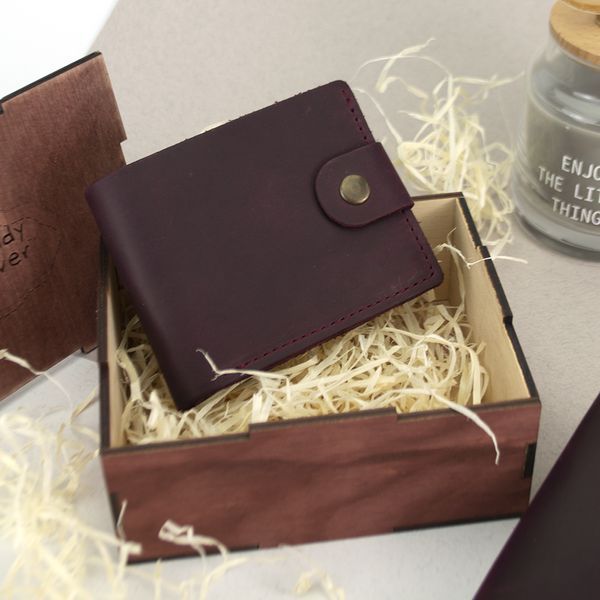 Подарунковий набір жіночий Handycover №47 (бордовий) гаманець і обкладинка на паспорт в коробці 1414660197 фото