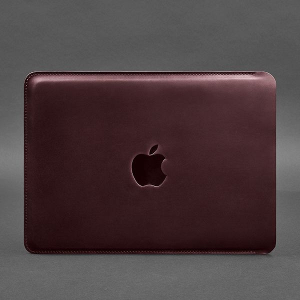 Шкіряний чохол для MacBook 14 дюйм Бордовий Crazy Horse 30003243 фото