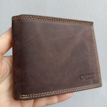 БРАК! УЦІНКА! Чоловіче шкіряне портмоне Handycover N992-CHM коричневе без застібки 2056294668 фото