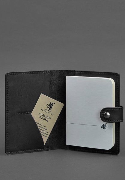 Шкіряна обкладинка для паспорта 3.0 чорна 30001766 фото