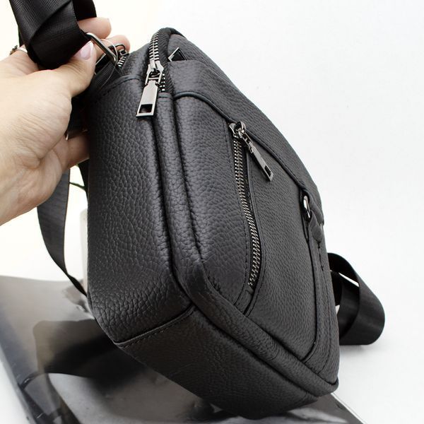 Сумка чоловіча шкіряна чорна Borsa Leather 1169a через плече 1903210282 фото