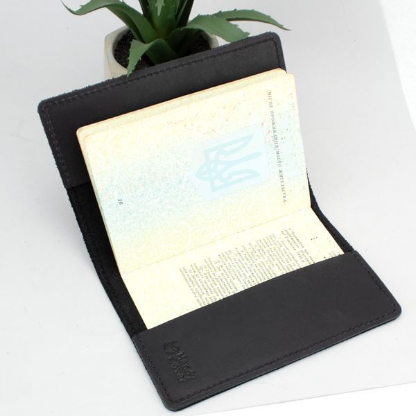 Обкладинка на паспорт шкіряна HandyCover HC0073 чорна 1240307809 фото