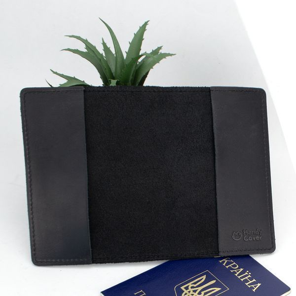 Обкладинка на паспорт шкіряна HandyCover HC0073 чорна 1240307809 фото