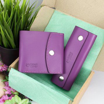 Подарунковий набір жіночий Handycover №48 (фуксія) гаманець і ключниця 1363197913 фото