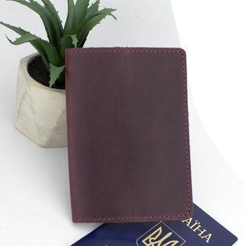 Обкладинка на паспорт шкіряна HandyCover HC0073 бордова 1240318839 фото
