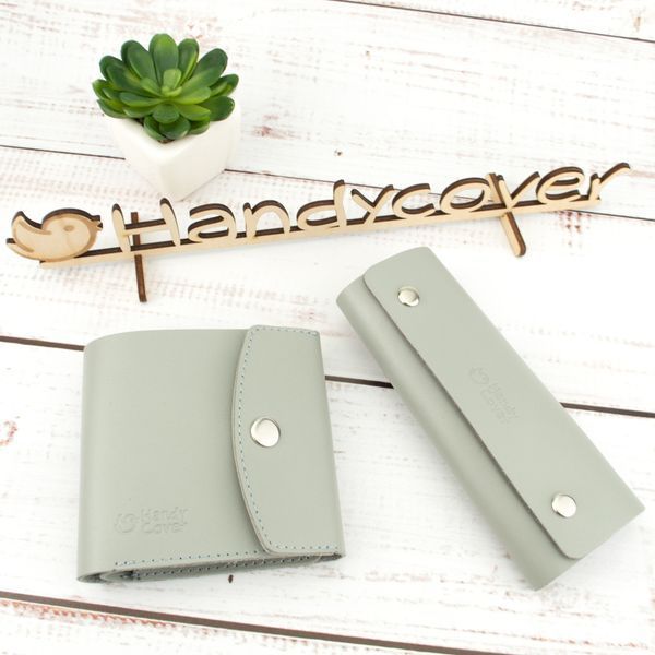 Подарунковий набір жіночий Handycover №48 (сірий) гаманець і ключниця 1363240703 фото