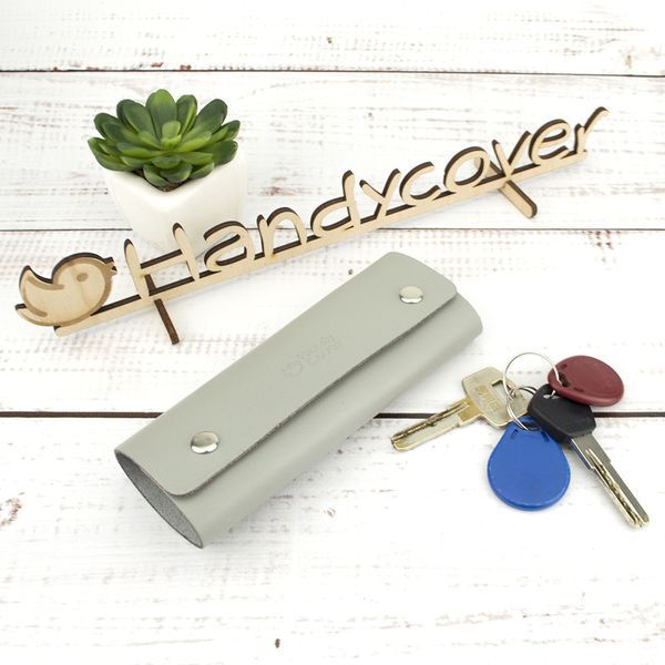 Подарунковий набір жіночий Handycover №48 (сірий) гаманець і ключниця 1363240703 фото