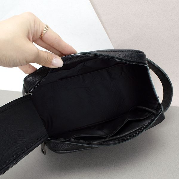 Несесер чоловічий шкіряний HandyCover S434 чорний на блискавці 2443906864 фото