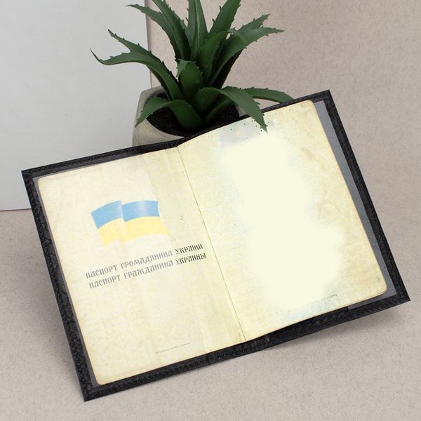 Подарунковий жіночий набір №87: обкладинка на паспорт + ключниця (чорний пітон) 2121184445 фото